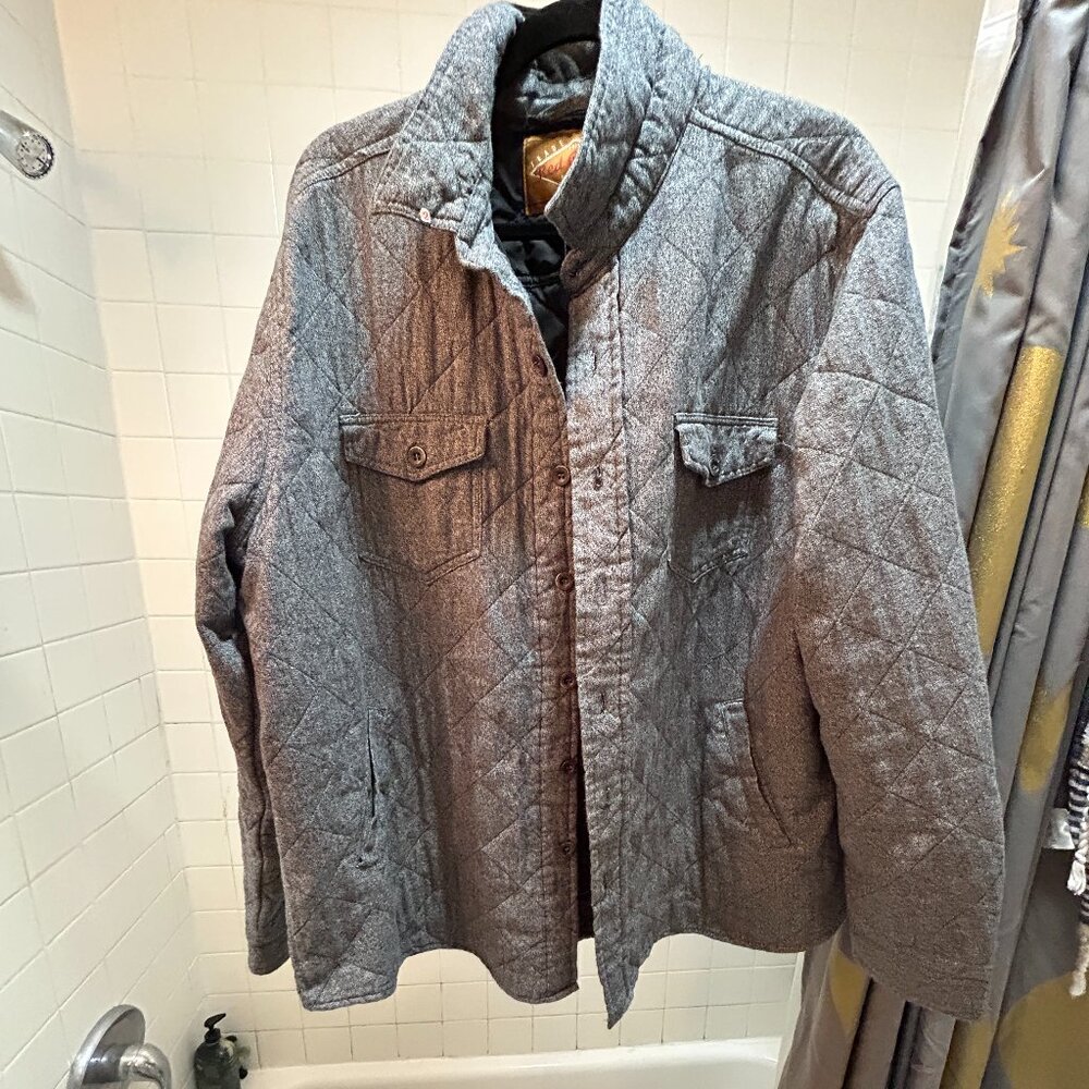 Red Camel Quilted Gray Shirt Jacket Men’s XXL Snap Front Workwear Style‎